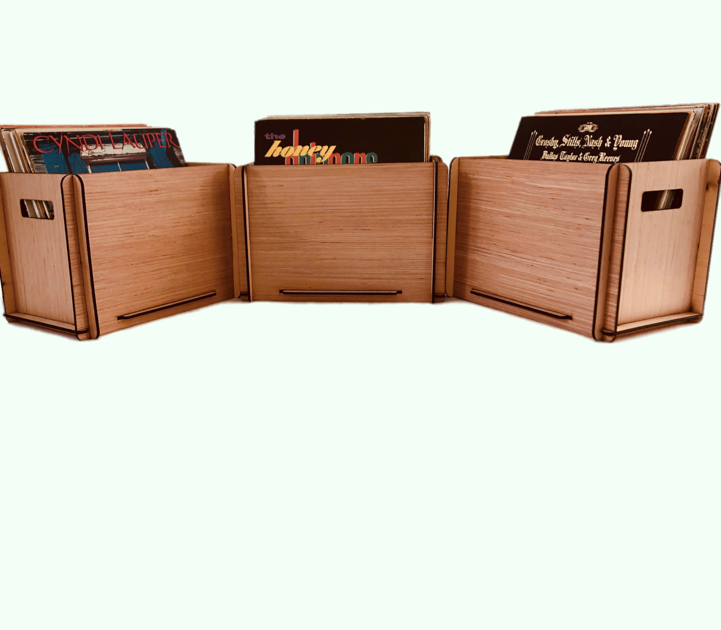 Vinyl Record Storage Crates These Wood LP Record Boxes come in a 3 pack ...
