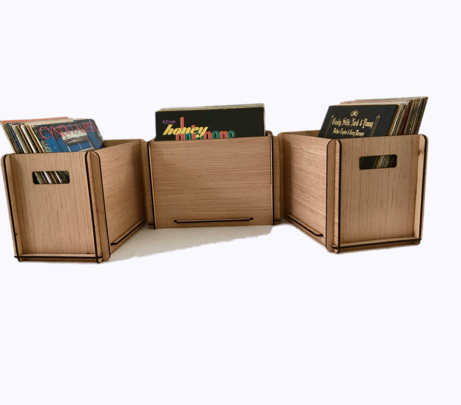 Vinyl Record Storage Crates These Wood LP Record Boxes come in a 3 pack ...